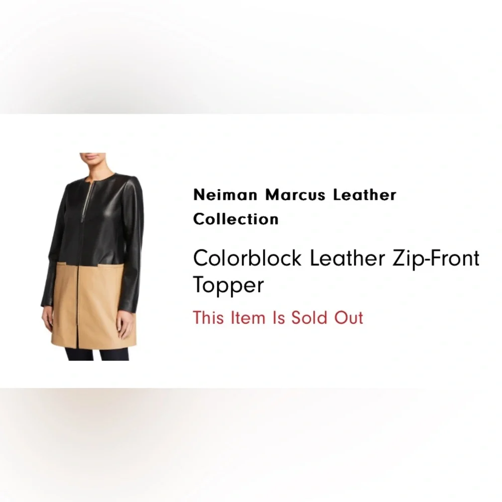 Neiman Marcus color block leather collection jacket - Picture 6 of 6